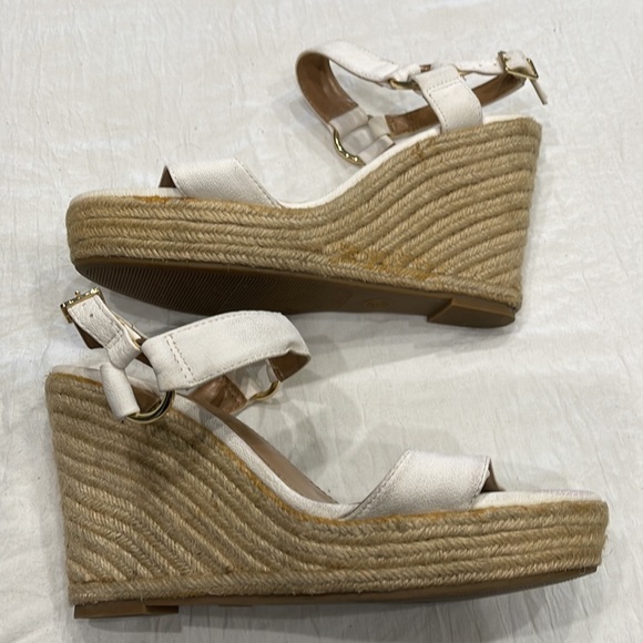 Merona White Espadrille Wedge Sandals Size 8.5 - Picture 3 of 7